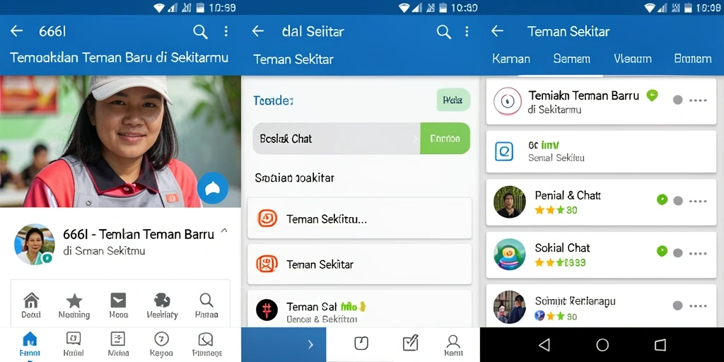 Antarmuka intuitif 666I untuk menemukan teman sekitar.
