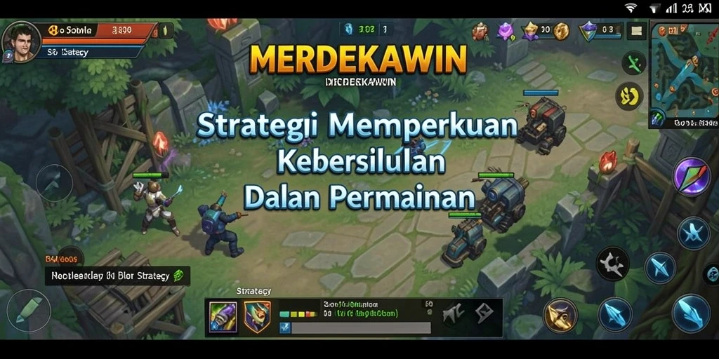 Tampilan antarmuka permainan STRATEGY MERDEKAWIN yang menarik dan intuitif.