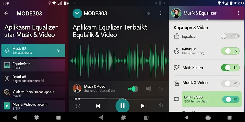 Antarmuka pengguna MODE303 yang menarik dan fungsional.