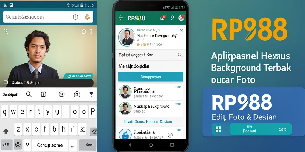 Tampilan antarmuka aplikasi RP888 untuk menghapus latar belakang.