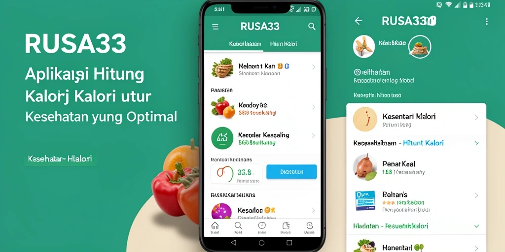 Tampilan antarmuka aplikasi RUSA33 untuk menghitung kalori makanan.