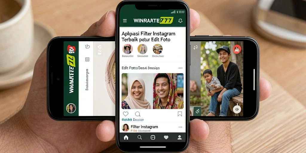 Tampilan antarmuka aplikasi WINRATE777 untuk filter Instagram yang menarik.